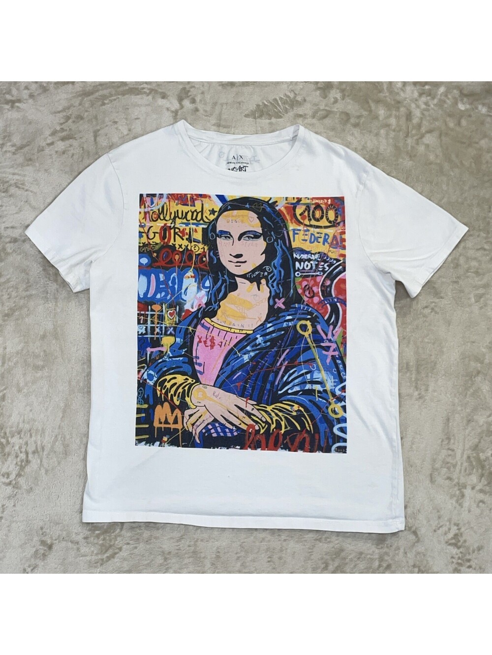 Armani Exchange x Jisbar #st_ART Collection White Tee Mens Size M